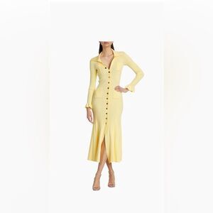 Self-Portrait Yellow Long Sleeve Dress